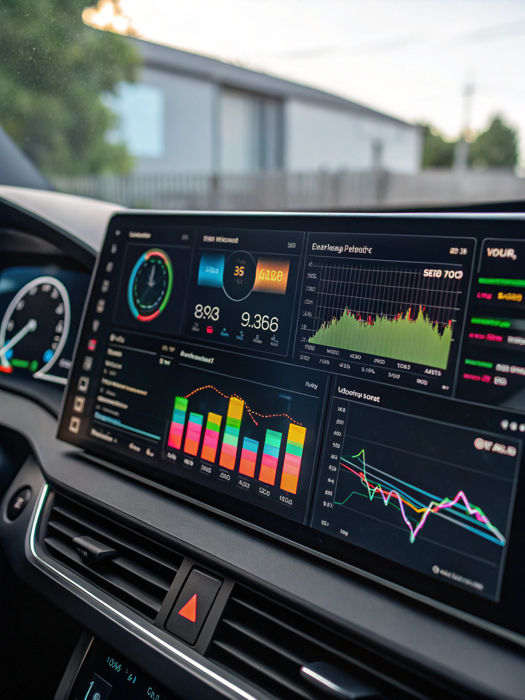 Sustainability dashboard showing water and carbon savings